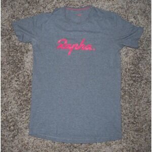 Rapha Cycling T-Shirt – Men's Medium – Gray with Pink Logo – Short Sleeve